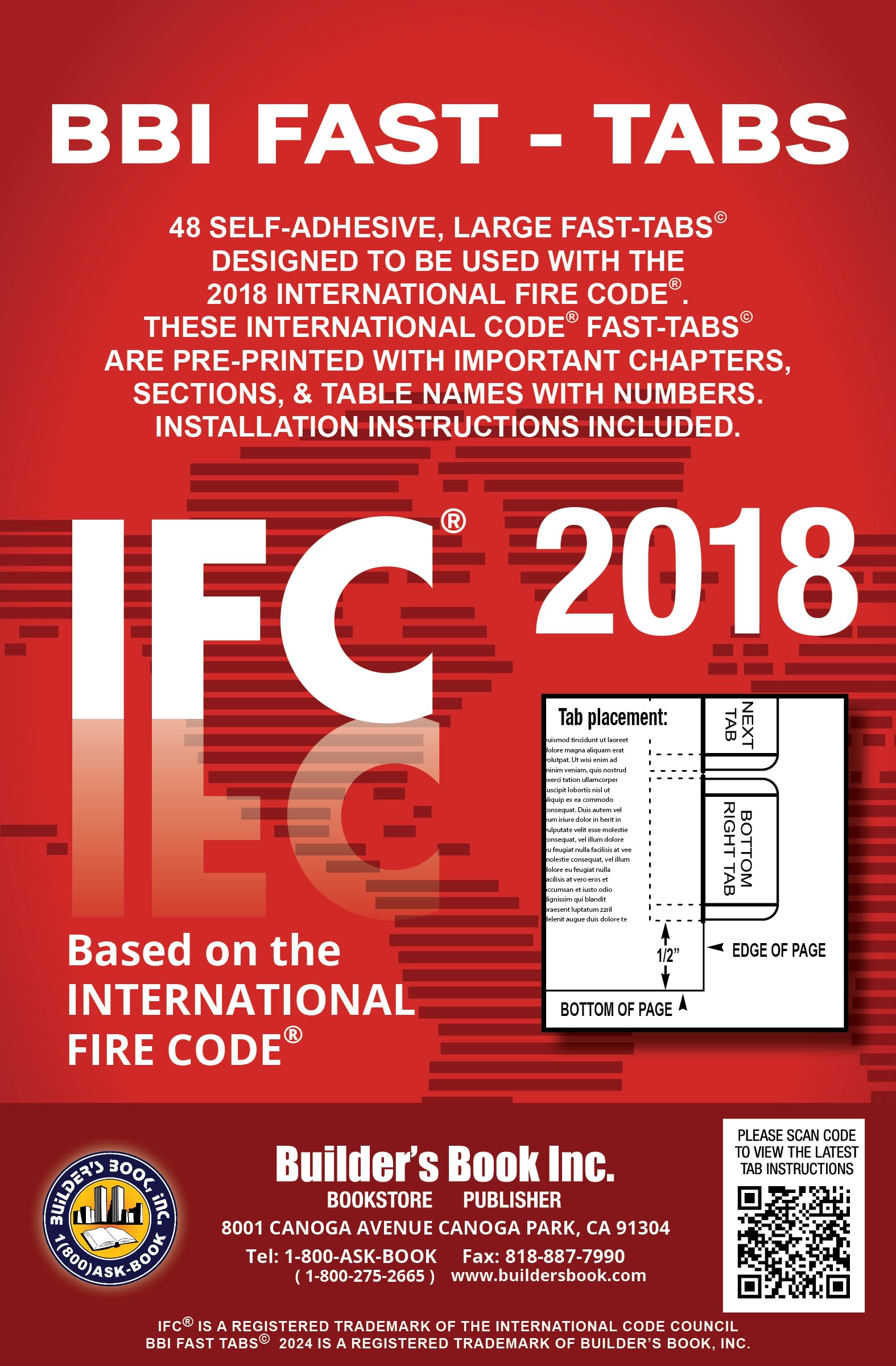 2018 International Fire Code (IFC) Fast Tabs Pamphlet – November 30, 2017