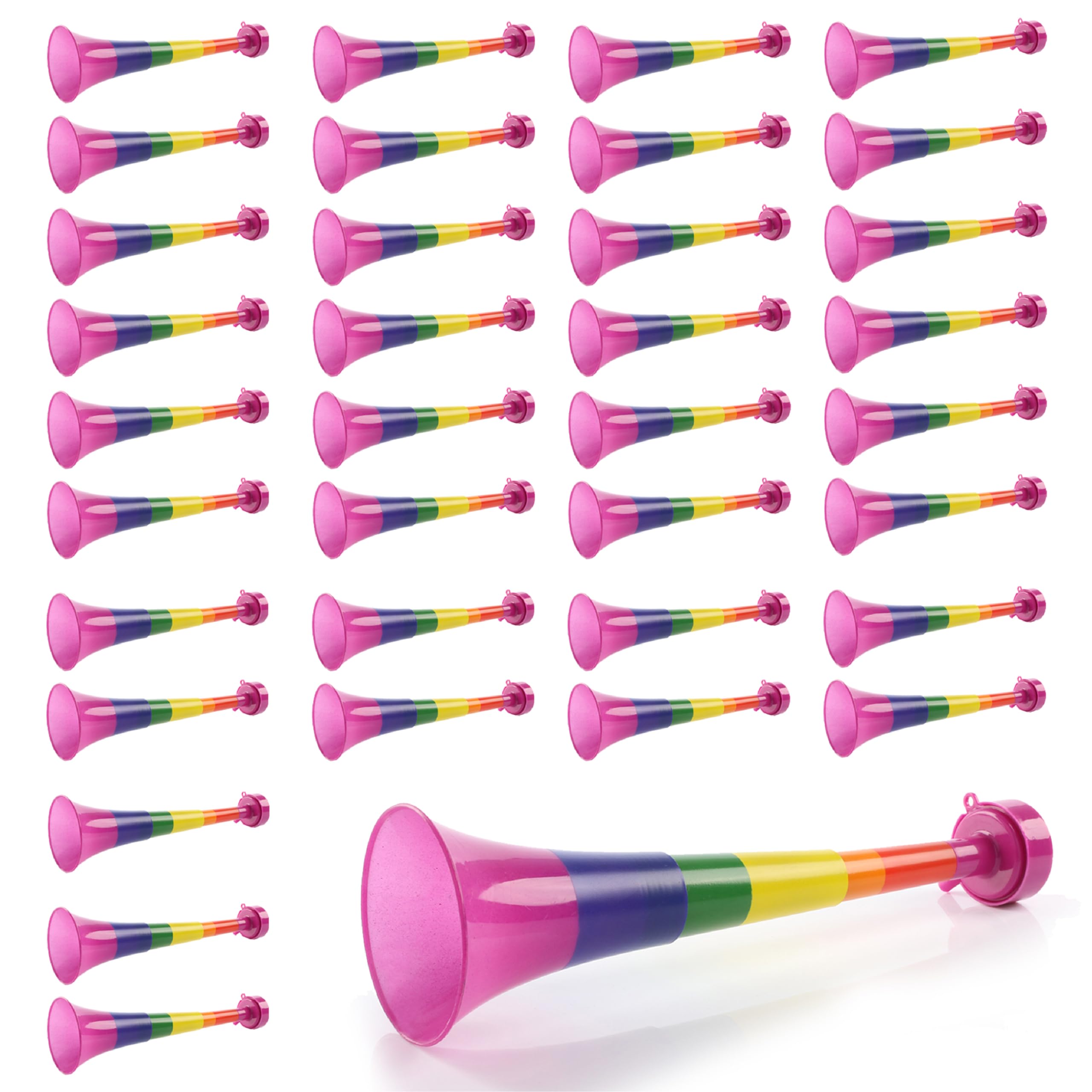Rainbow Pride Vuvuzela - Pack of 40-27cm Long Noisemaker in Rainbow Colours - Perfect Accessory for Pride Month, Pride Marches and Pride Events