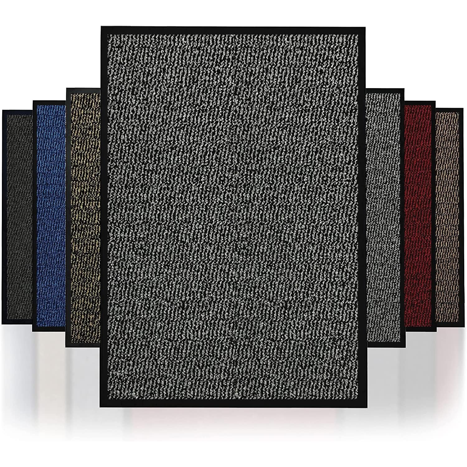FB FunkyBuys Heavy Duty Barrier Mats Non Slip Rubber Mat Floor Mats Kitchen Rugs Washable Light Weight Rubber Multicolor Door Mat