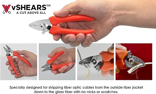 Miniatura 5 de VAMPLIERS Herramienta pelacables de fibra óptica de alta precisión de 5.5 "con tres agujeros. Para pelar la chaqueta de fibra, el recubrimiento