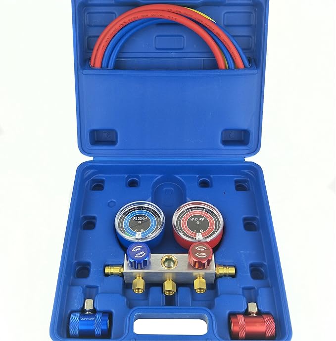 Wisepick AC Manifold Gauge Set R1234YF 3 Ways HVAC Air Conditioning Refrigerant Diagnostic Tool