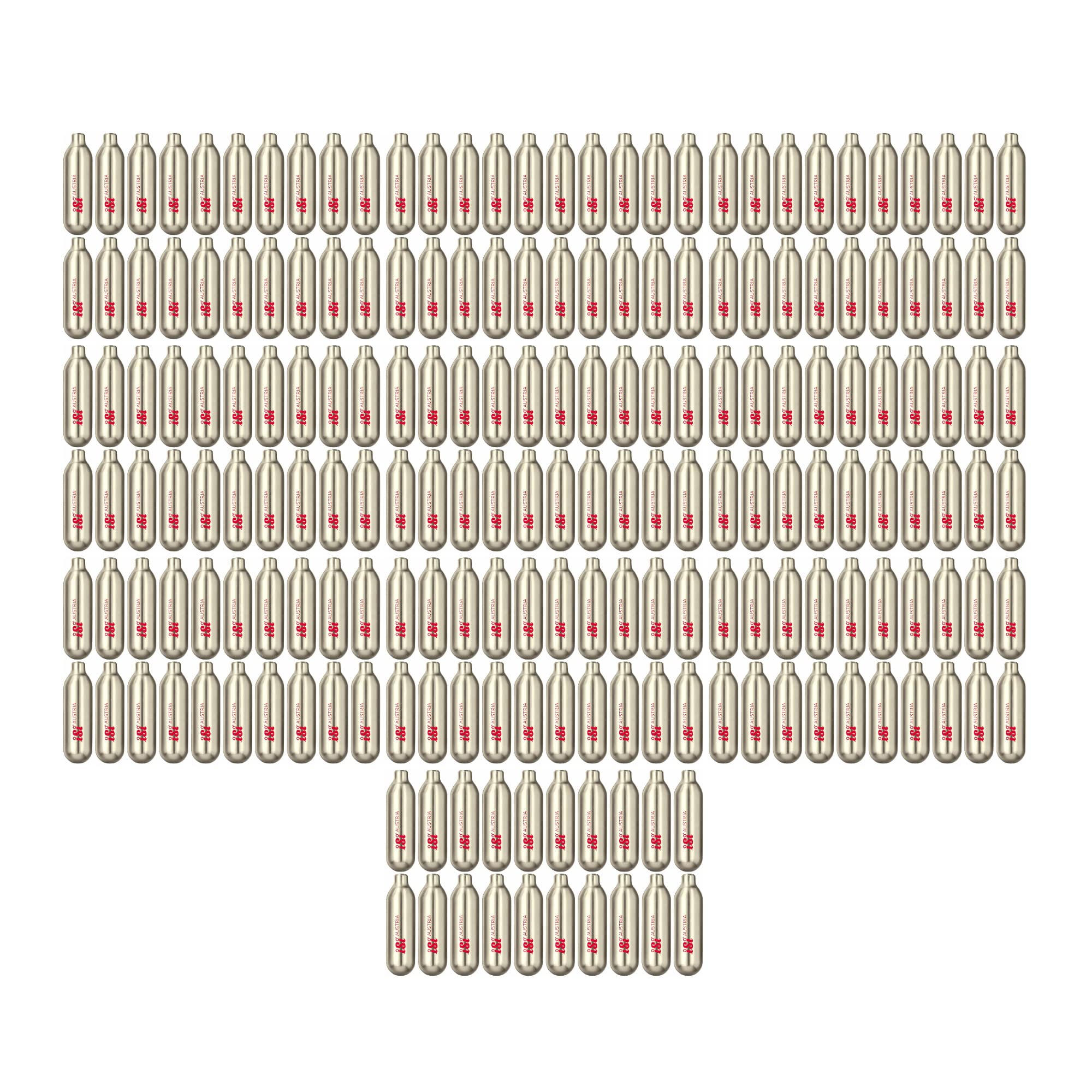 iSi CO2 Steel Soda Siphon Chargers (10-Pack - Box of 20) - Gold Recyclable Cartridges, 8.4g Durable Food-Grade Carbon Dioxide, Compatible with iSi Classic & Stainless Steel Soda Makers (200-Piece)