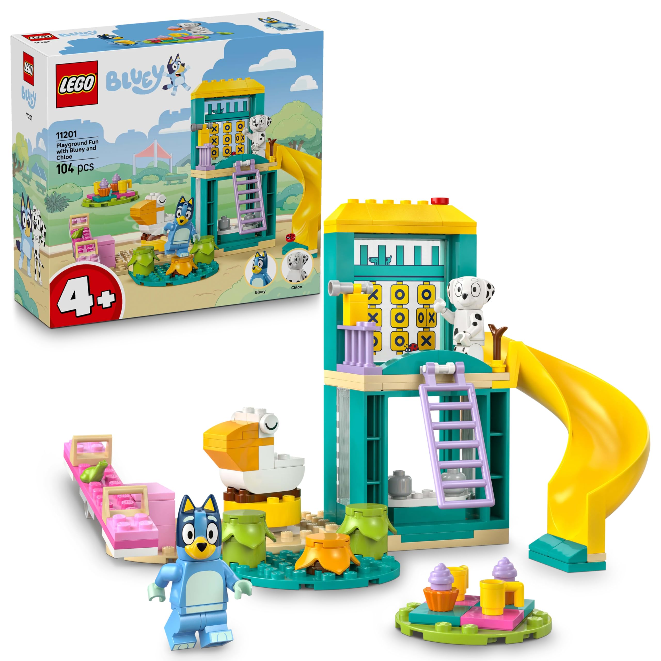 LEGO Bluey Playground Fun with Bluey and Chloe, Toy for 4+ Year Old Girls & Boys, incl. 2 Minifigures