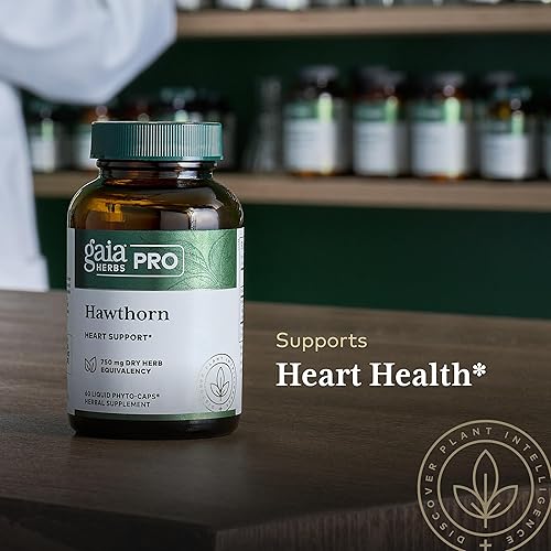 Miniatura 5 de GAIA HERBS PRO Hawthorn - Suplemento de apoyo a la salud cardiovascular* - Suplemento de apoyo a la circulación* con bayas de espino orgánico - 60