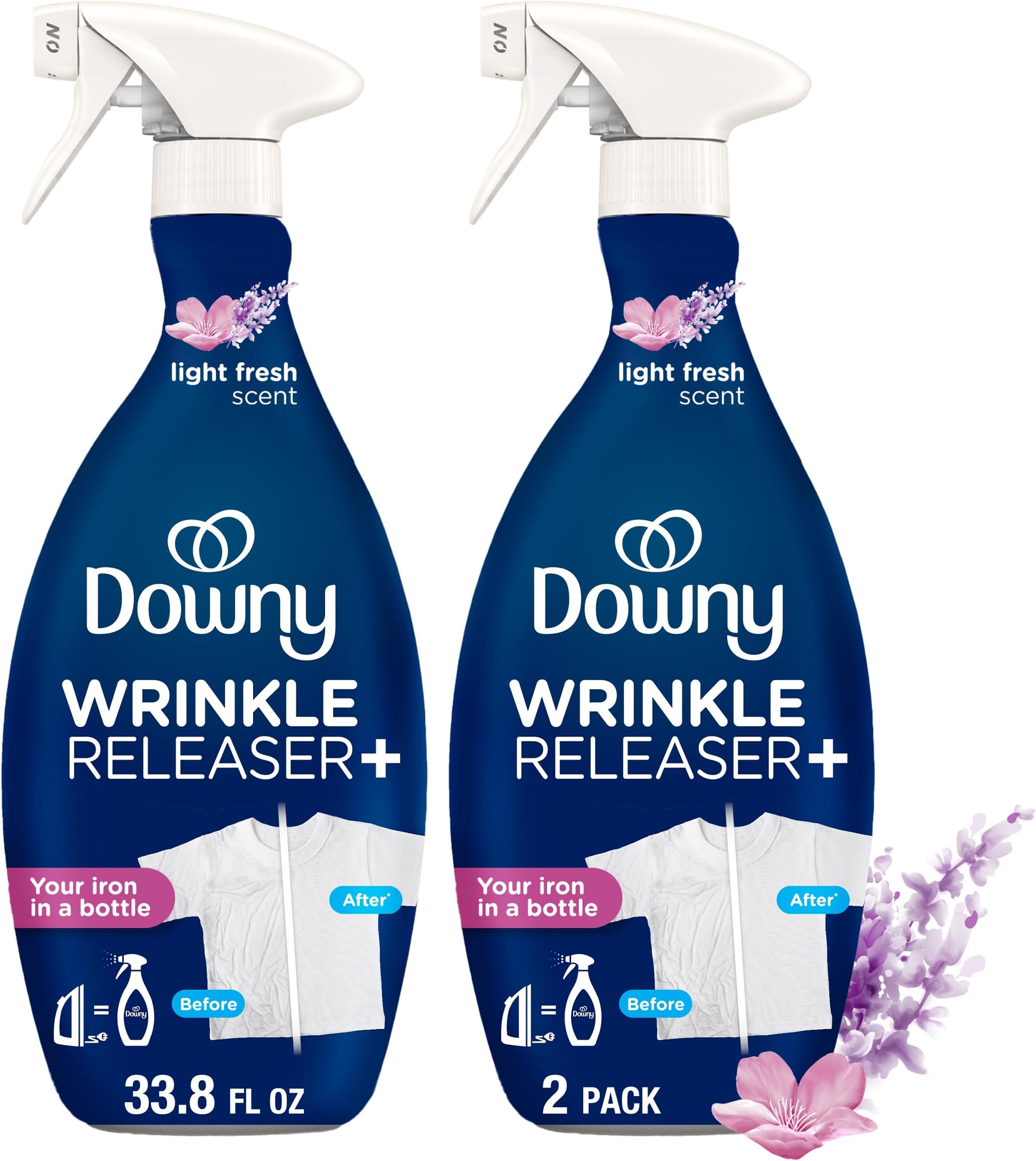 Wrinkle Release Spray Plus Static Remover For Clothes Accessory (33.8fl. oz)- Pack of 2