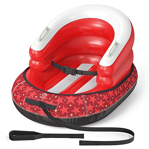QPAU Snow Sled for Toddlers 1-3 with Canvas Cover, Inflatable