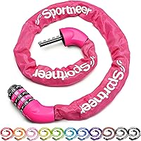 Vista 18 de Sportneer Cerradura de bicicleta: combinación de 5 dígitos, cerradura de cadena de bicicleta antirrobo de alta seguridad - 0.98/1.1/1.2 metros