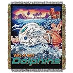 Northwest NFL Miami Dolphins Home Field Advantage Woven Tapestry Wall Hanging, 48 x 60 Inches, Officially Licensed, Decorative Fringes