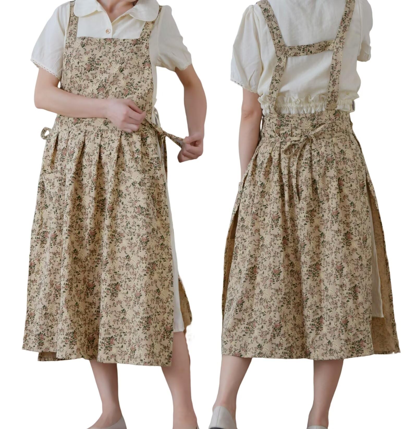 Amazon.com: TALIBSA Pinafore Apron Dress，Japanese Cotton Linen