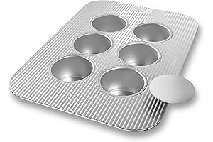 USA Pan Mini Cheesecake Pan with Removable Bottom, 6 Well, Nonstick & Quick Release Coating