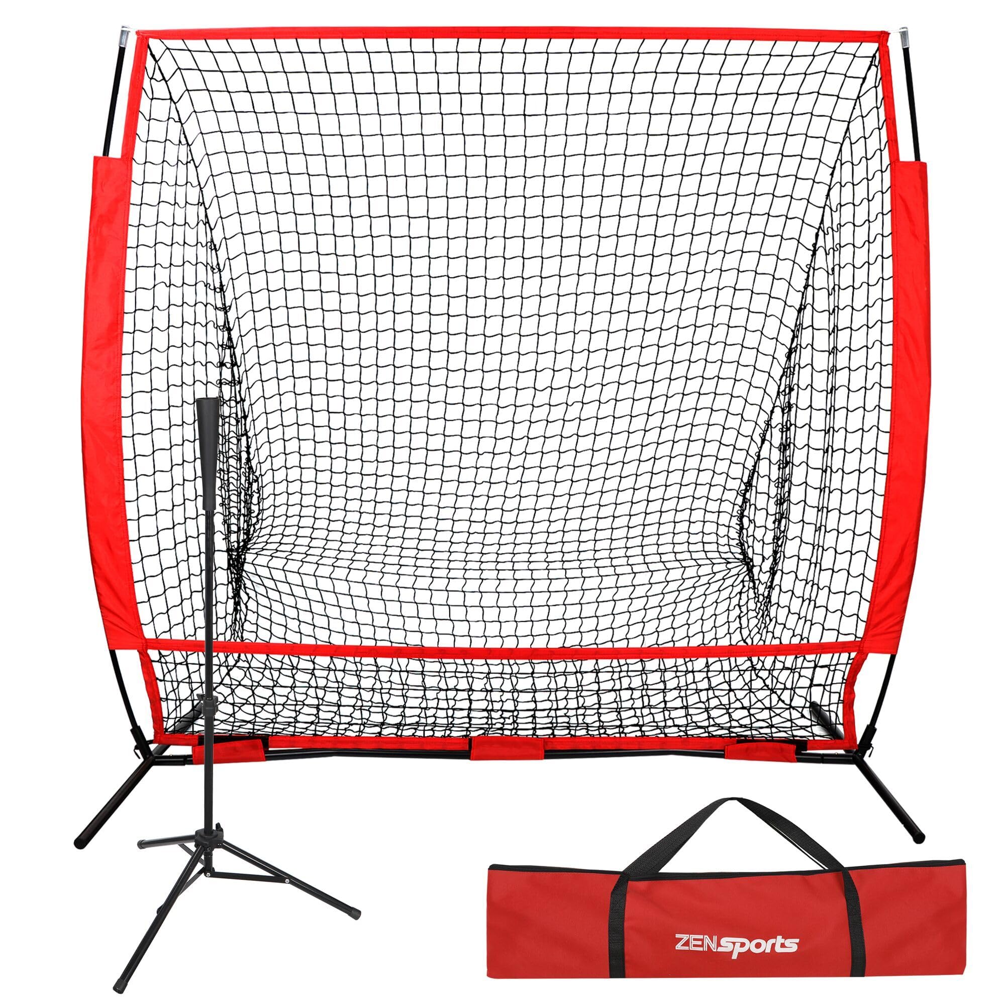 ZENY Baseball Softball Practice Hitting Net for Training, Batting Pitching, Batting Tee, Ball Caddy (Baseball Net & Tee)