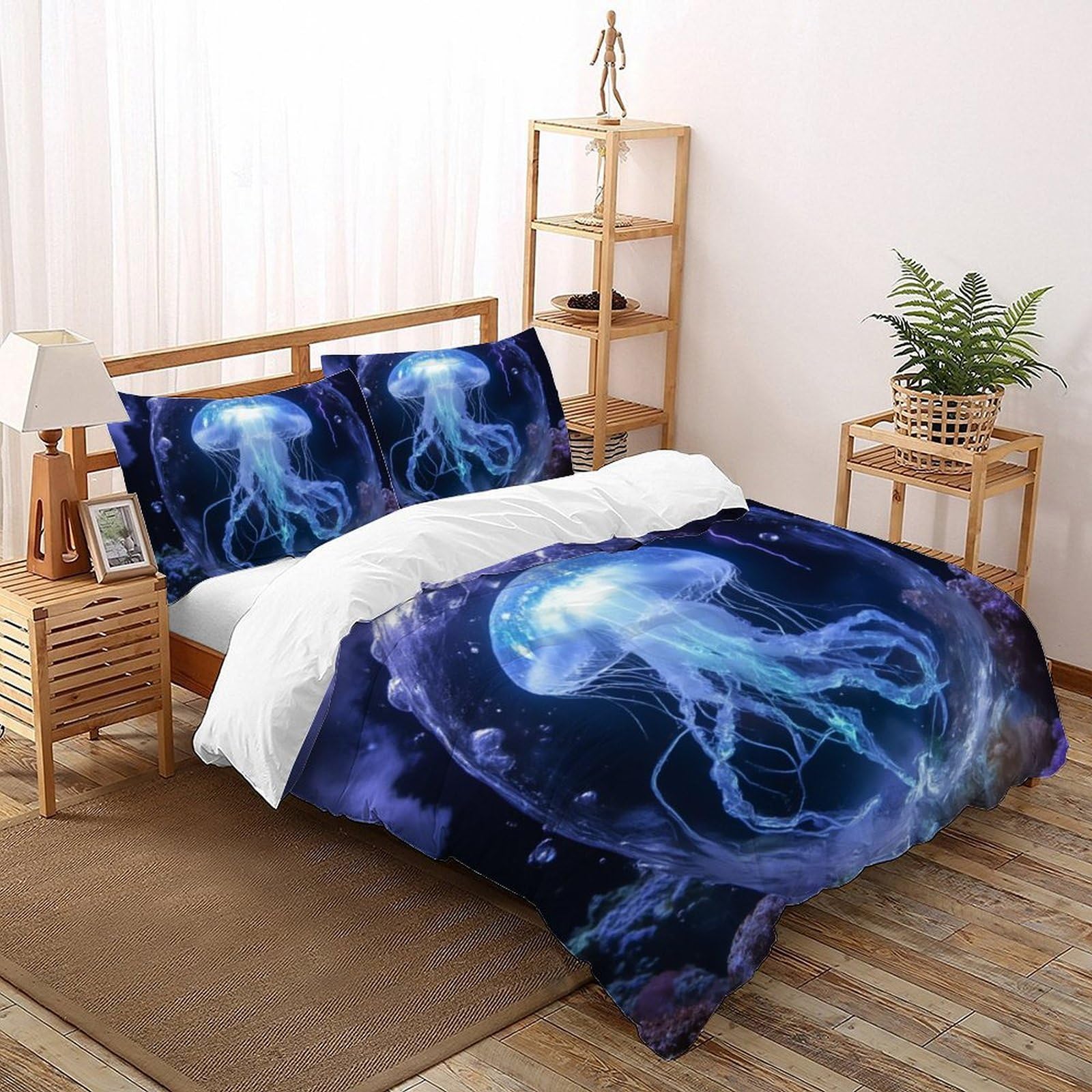 Parure housse de couette facile 220x240 cm lit double avec zip