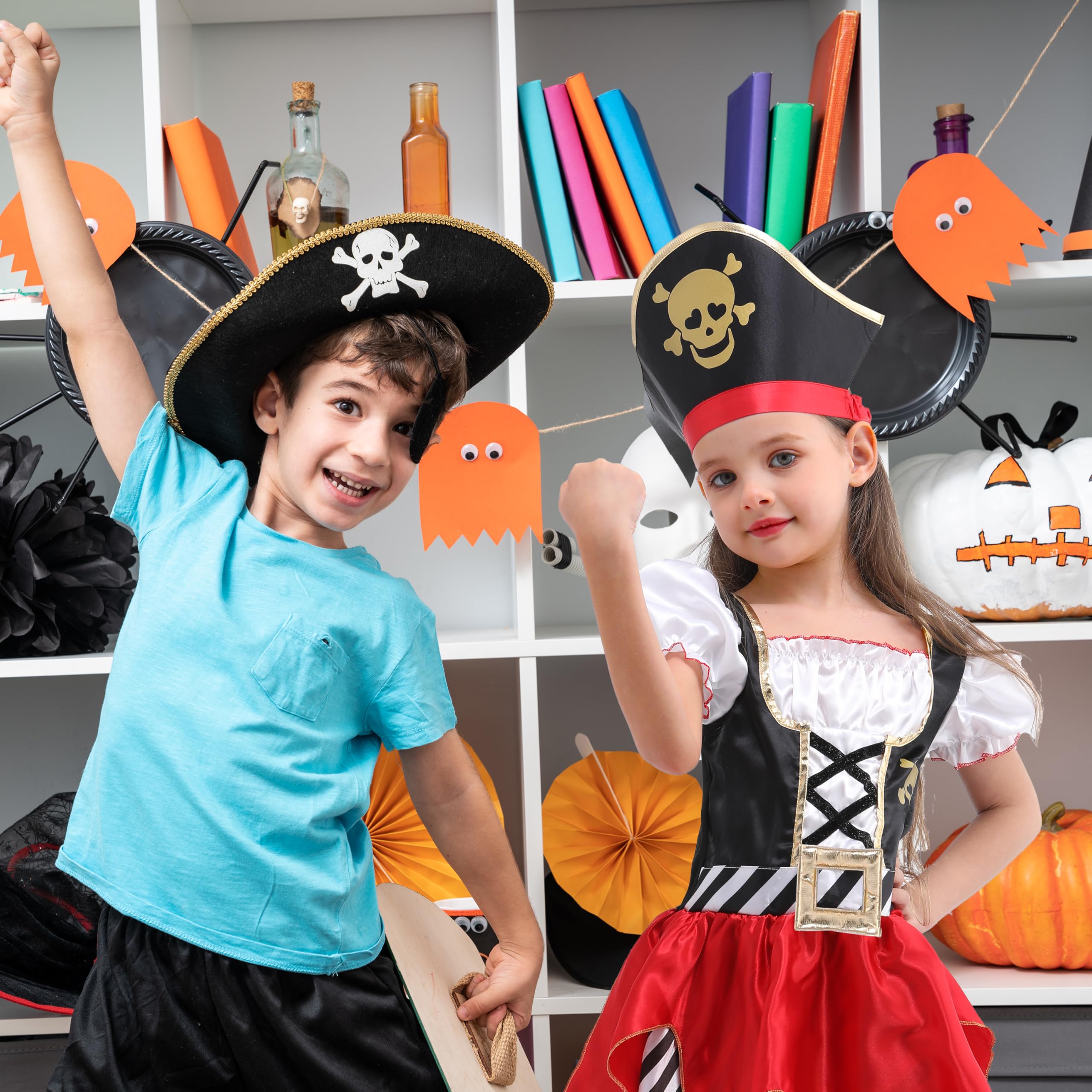 Costume pirata per bambini, Costume pirata di lusso Cosplay Dress Up Set per ragazzi, Costume pirata di lusso principessa per ragazze, Costume pirata con accessori per bambini 3-10 anni