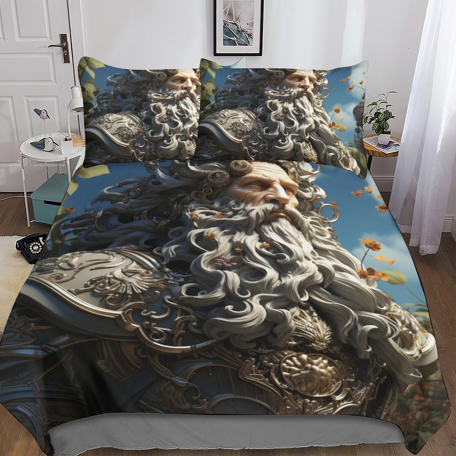 Parure de lit Sasquatch vélo et extraterrestre avec taies d'oreiller