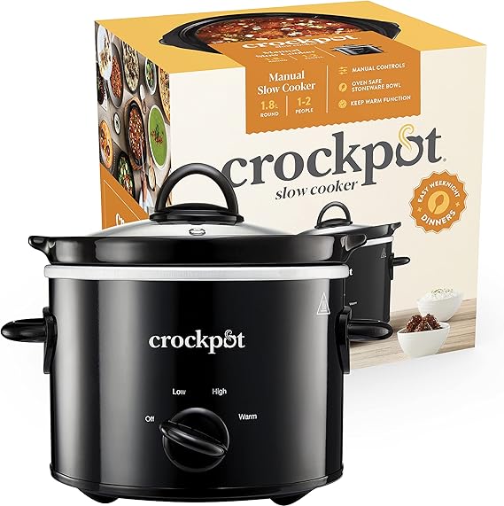 Crockpot Slow Cooker Removable EasyClean Ceramic Bowl 1.8 L Small