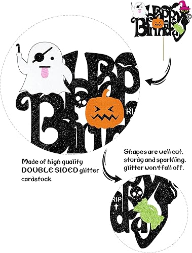 Miniatura 2 de Finestore168 - Decoración para pastel de cumpleaños de Halloween, calabaza, fantasma, caramelo, decoración de Halloween, suministros de fiesta de