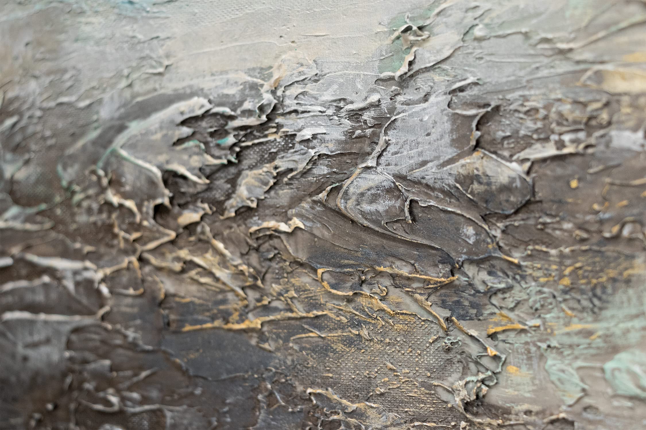 YS-Art XXL Abstrakt Acrylbild auf Leinwand Wellenreiten handgemalte Strand
