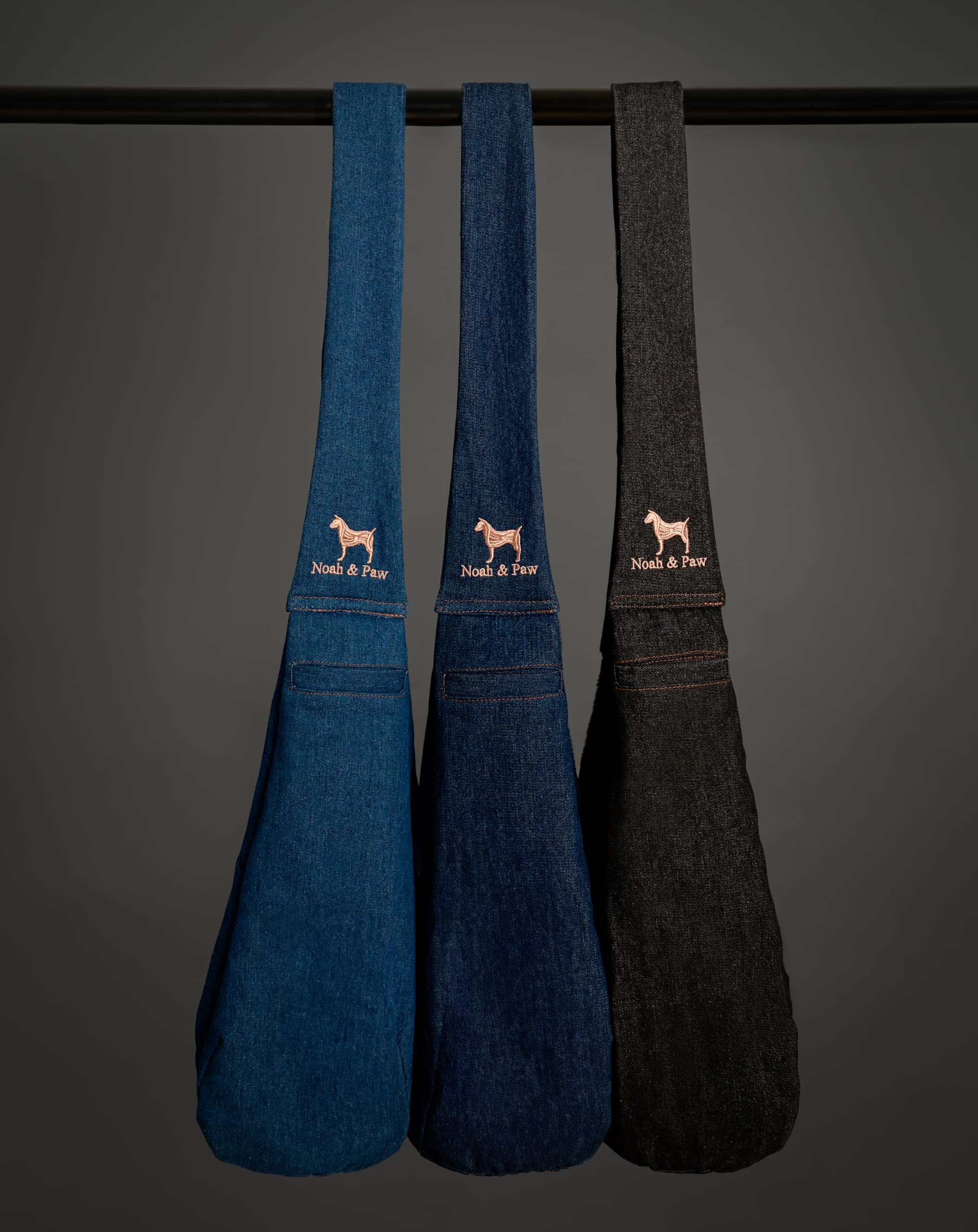 Noah & Paw Hundetragetasche für Kleine Hunde bis 5kg, Hundetasche mit Verstellbarem Schultergurt, und Weichem Fell, Doppelte Sicherheitsfunktion, Haustiere Tragetasche aus Premium Denim