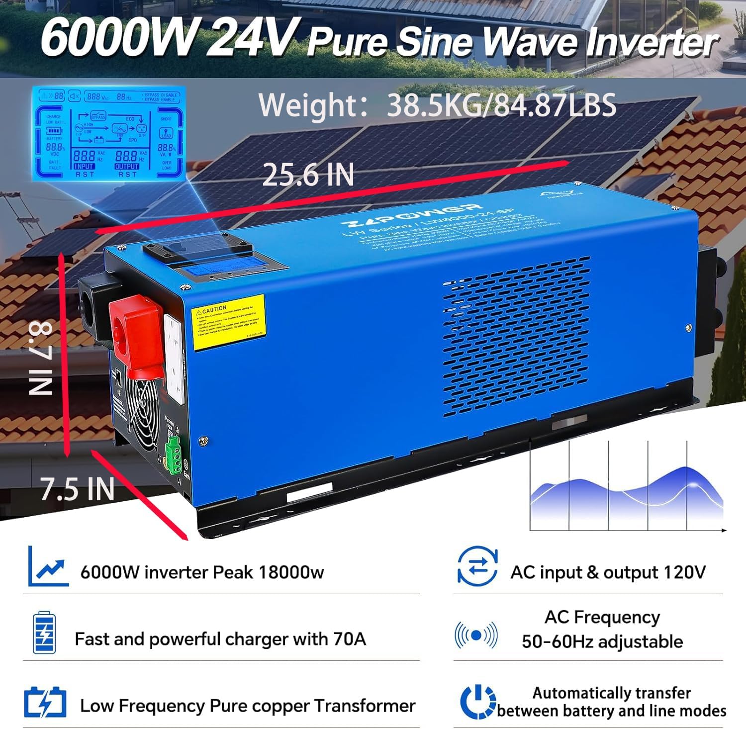 ZLPOWER Inverter dimensions and specifications