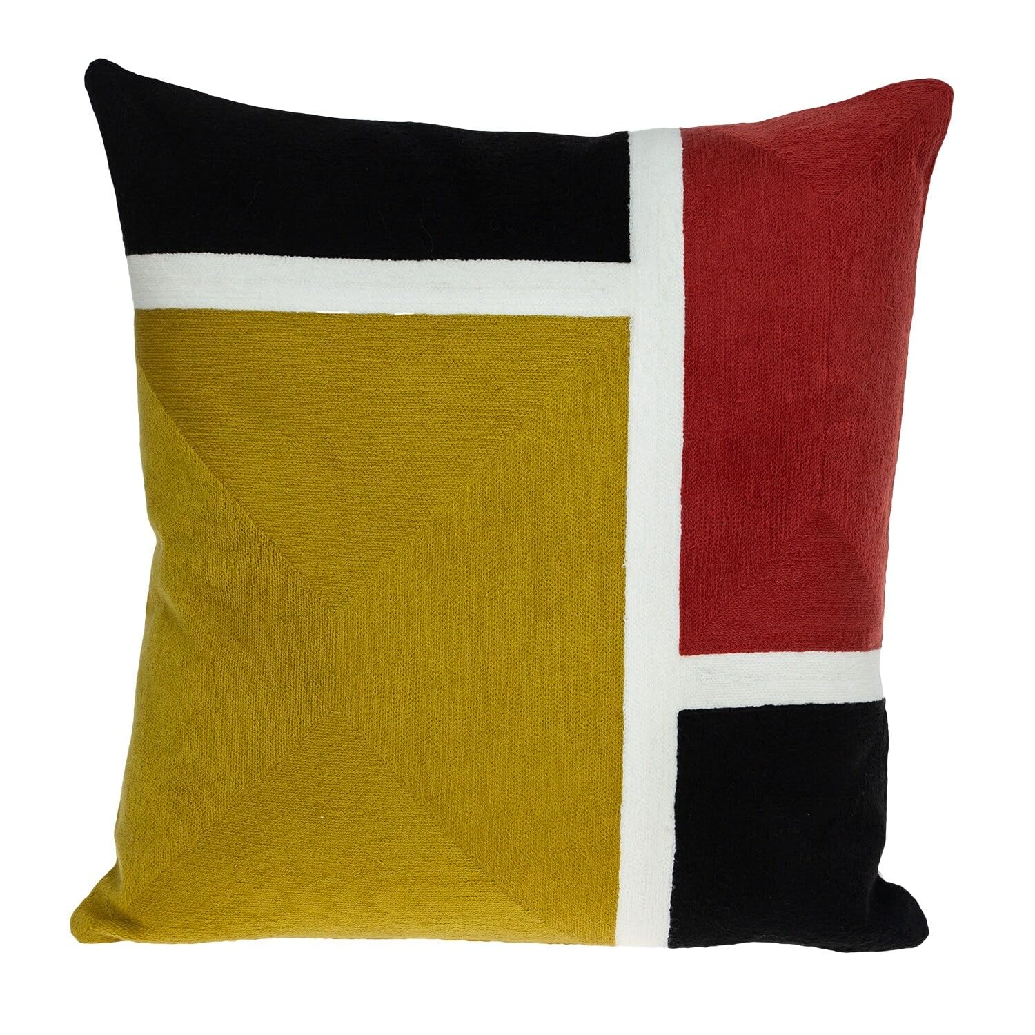 Bed Bath Beyond 20 X 20 Mustard Yellow and Black Geometric Zippered 100 Cotton Throw Pillow