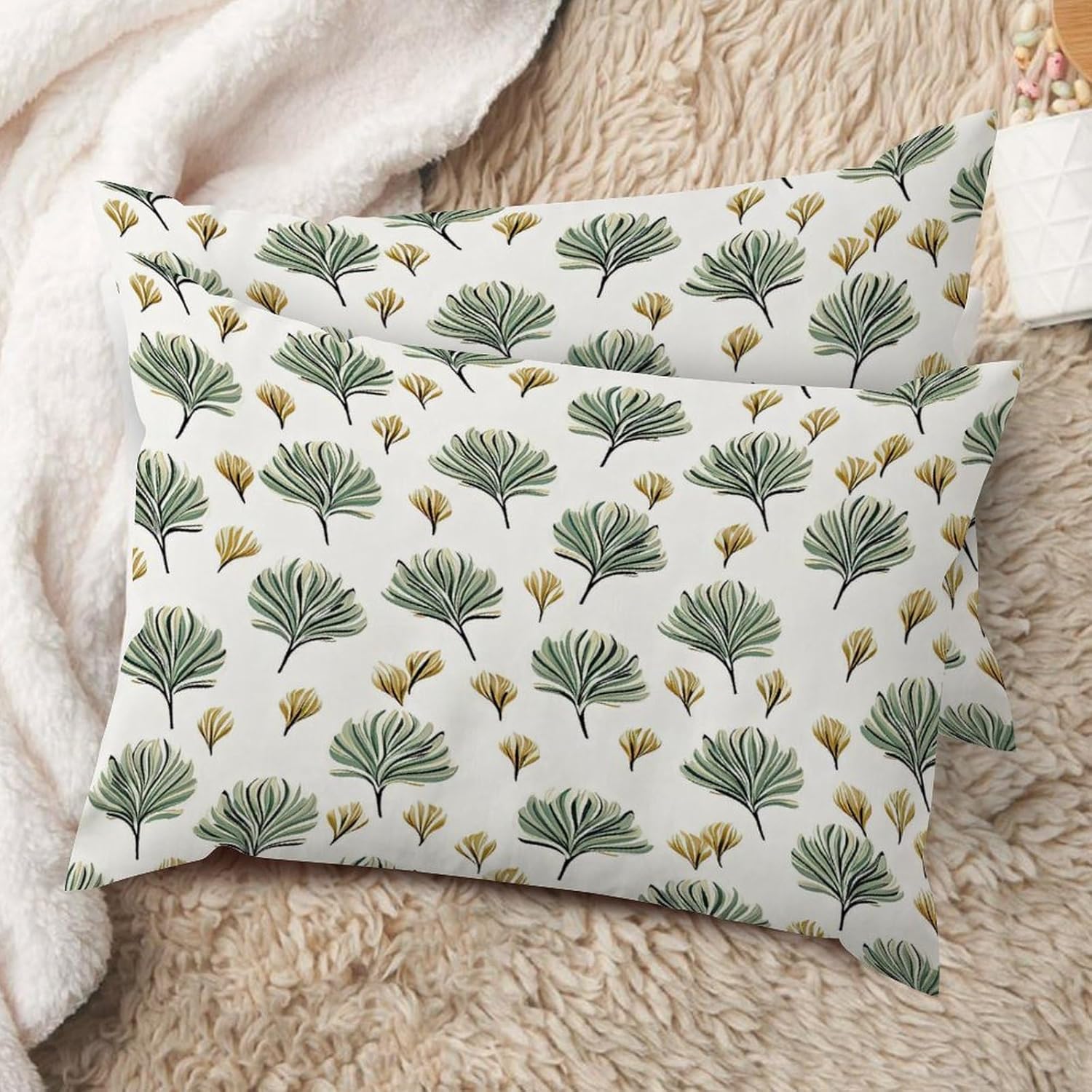 Set of 2 Sister Green Parish Petite Skukusa Pillow Covers 20x30in Farmhouse Canvas Cushion Covers Outdoor for Couch Chair Home Decor for Family Friends
