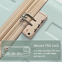 Vista 6 de Merax 3 piezas expandible Abs Hardshell Equipaje Sets Spinner Wheel Maleta TSA Lock Suit Case, Gris Verde, Merax 3 piezas expandible Abs Hardshell