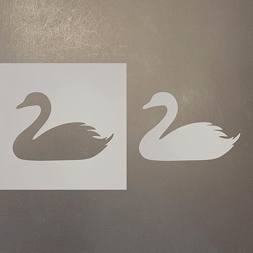 Swan Reusable Mylar Stencil - Art Craft Supplies New Sizes (4")