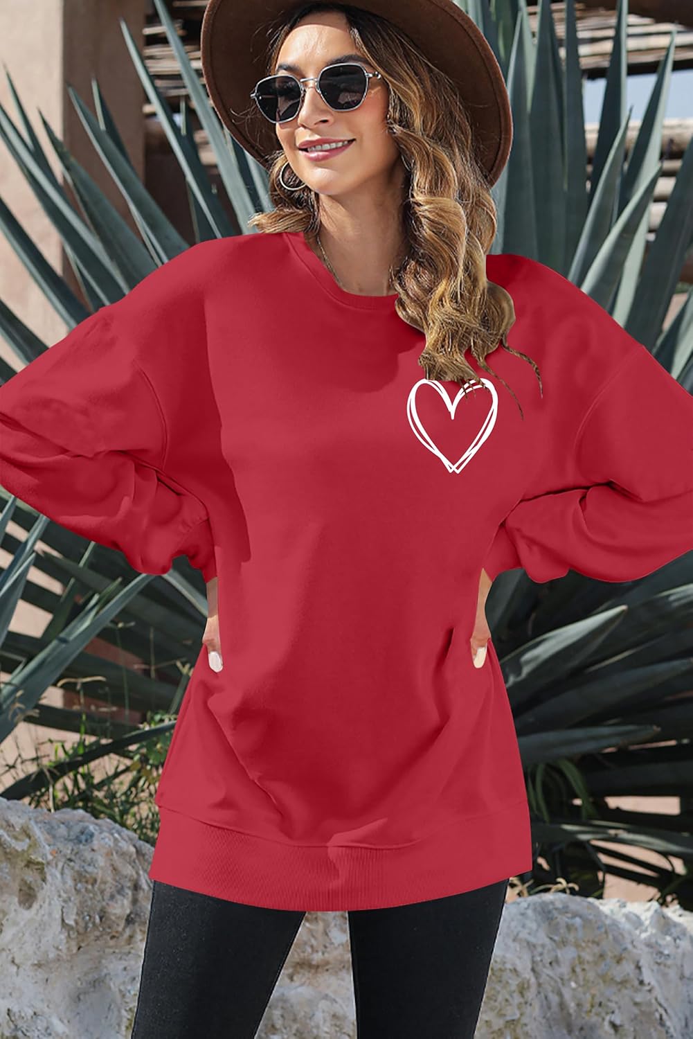 Valentines Sweatshirt for Women: Love Heart Graphic T Shirt Christian Long Sleeve Pullover Top - Image 3