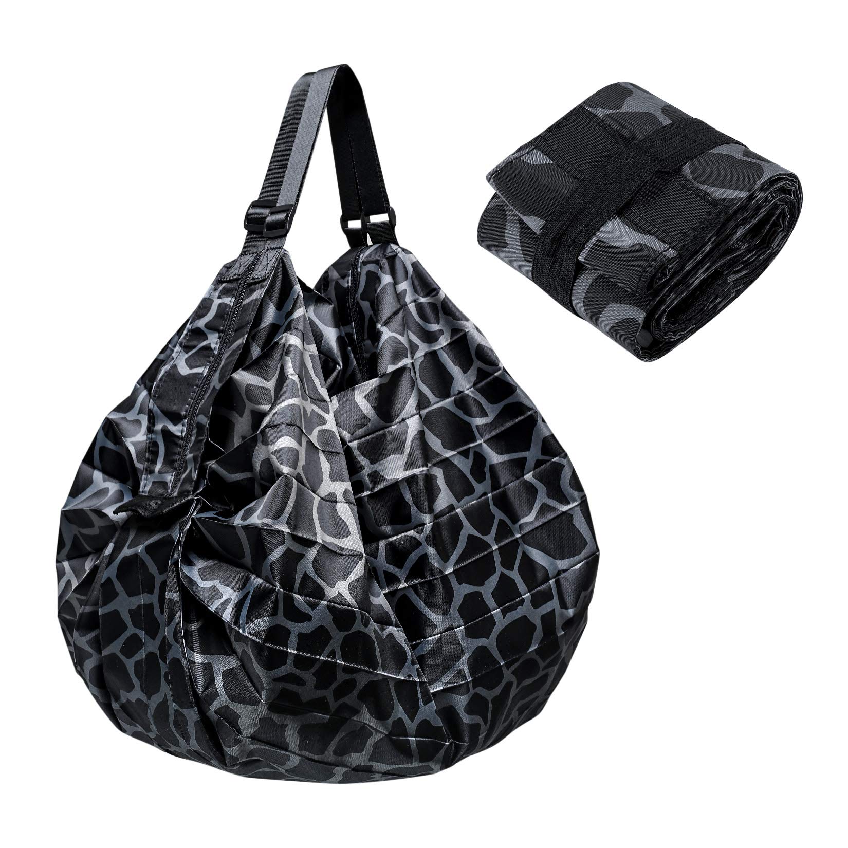 bayidun Bolsas de compras plegables, bolsa de compras plegable reutilizable, bolsa de viaje portátil con un solo hombro, bolso de hombro de leopardo para compras, viajes, al aire libre, camping