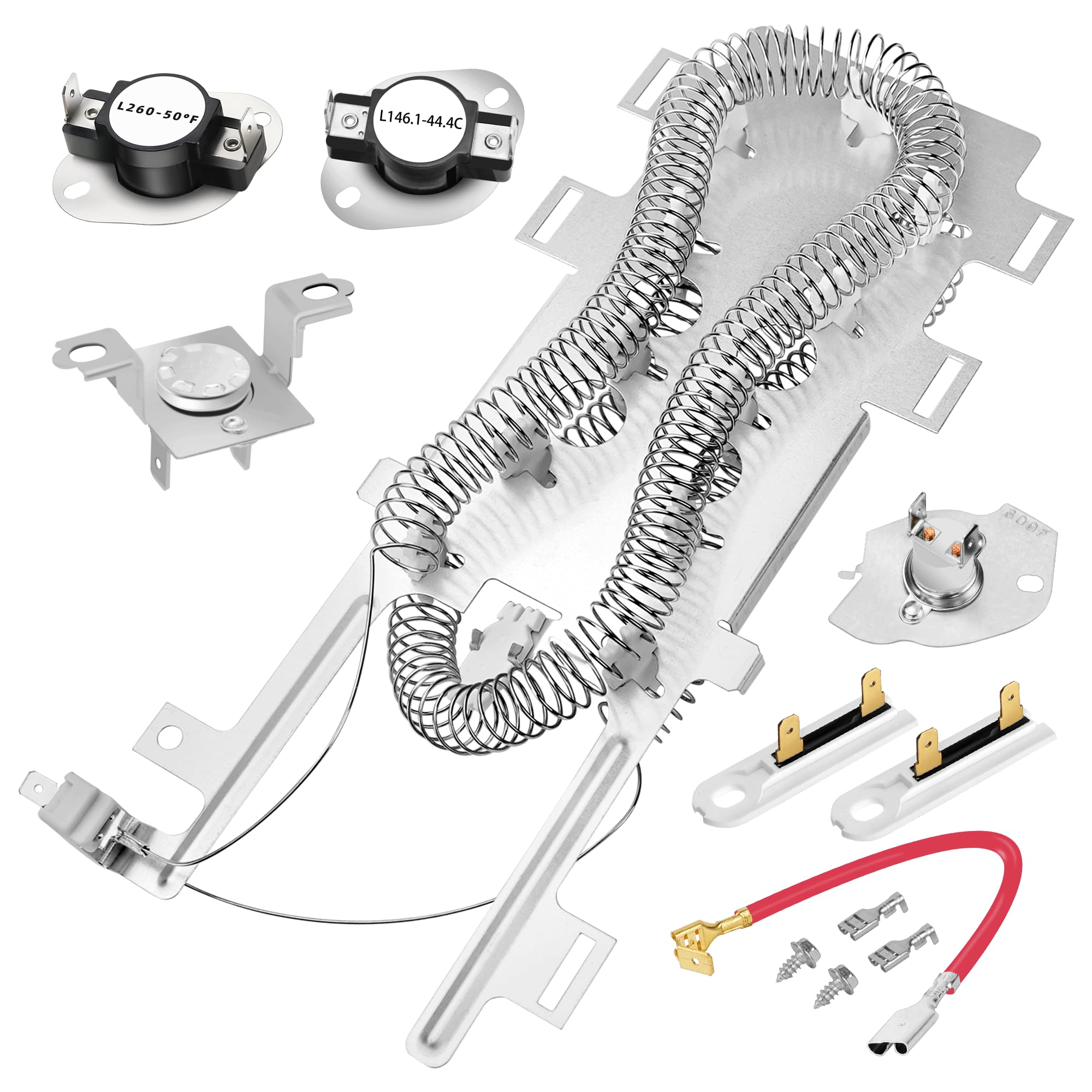 WP8544771 8544771 - Elemento calefactor para secadora Whirlpool Duet WED72HEDW1 WED95HEDW1 WED85HEFW0 WED8300SB1 WED9550WL2 WED9500TW1 WED9600TW2 WED97500TW2 WW1 Maytag MED5100DW1 MED6000XW1