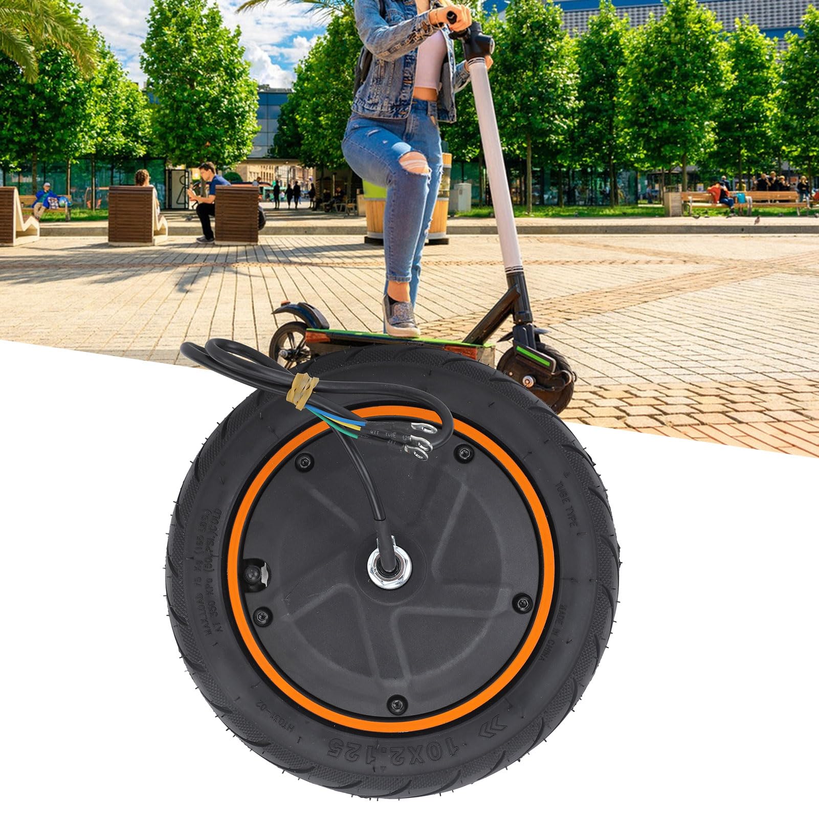 BuyWeek Pneumatico Gonfiabile del Motore, 36V 400W Motore della Ruota Motrice in Lega di Alluminio Motore per Scooter Elettrico per Ninebot F40