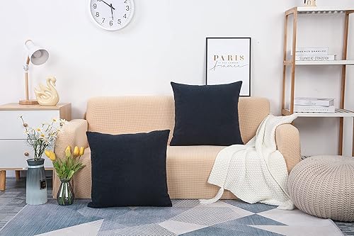 Miniatura 2 de TangDepot Paquete de 2 fundas de almohada de lujo de imitación de piel de oveja sintética, fundas de almohada cuadradas, fundas de almohada