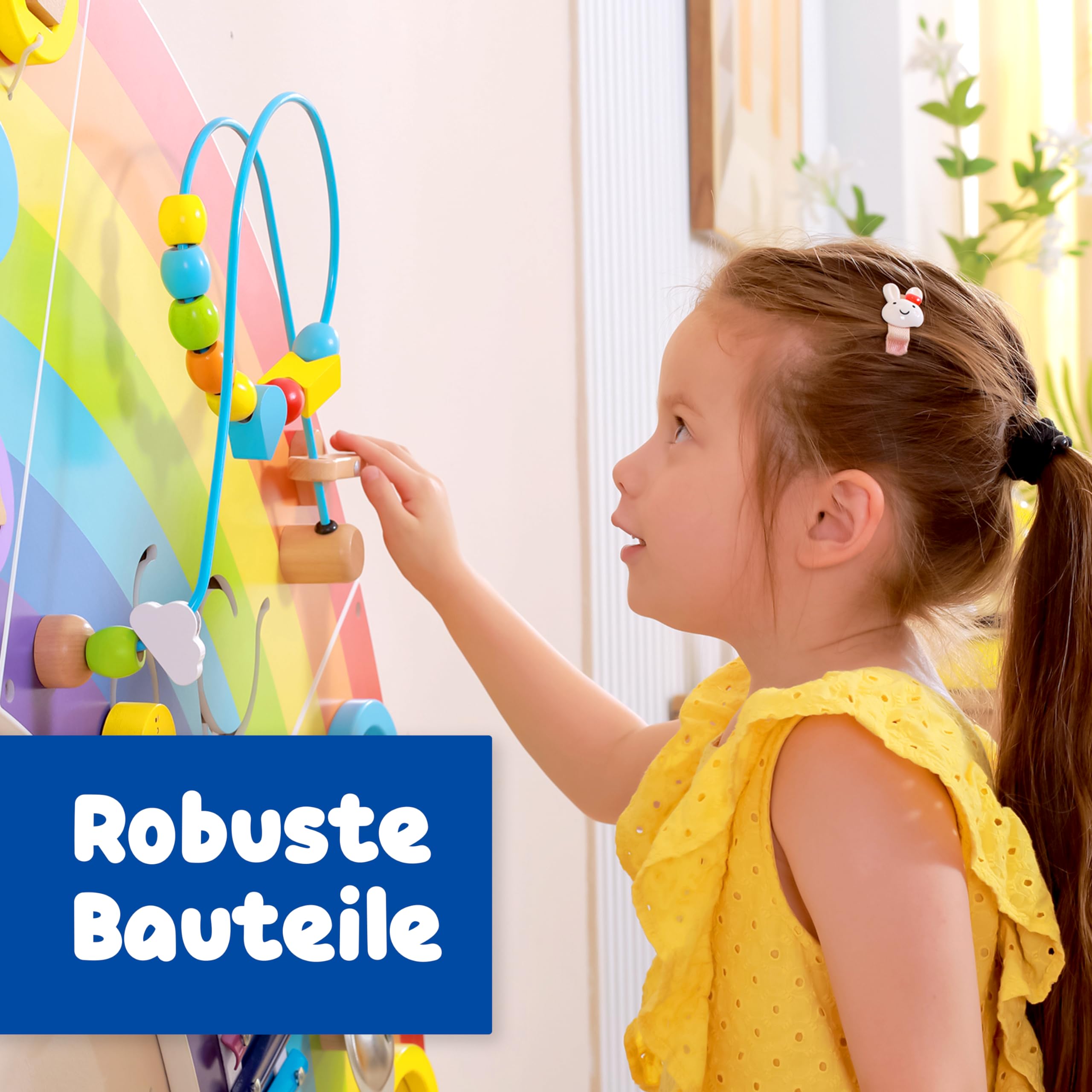 SPARK & WOW Regenbogen Spieltafel und Aktivitätscenter - Alter 18M+ - Sensorisches Wandspielzeug - 10 Aktivitäten - Aktivitätsbrett - Kindzimmer Dekoration | Sensorisches Wandspielzeug, 10 Aktivitäten, Aktivitätsbrett, Kindzimmer Dekoration