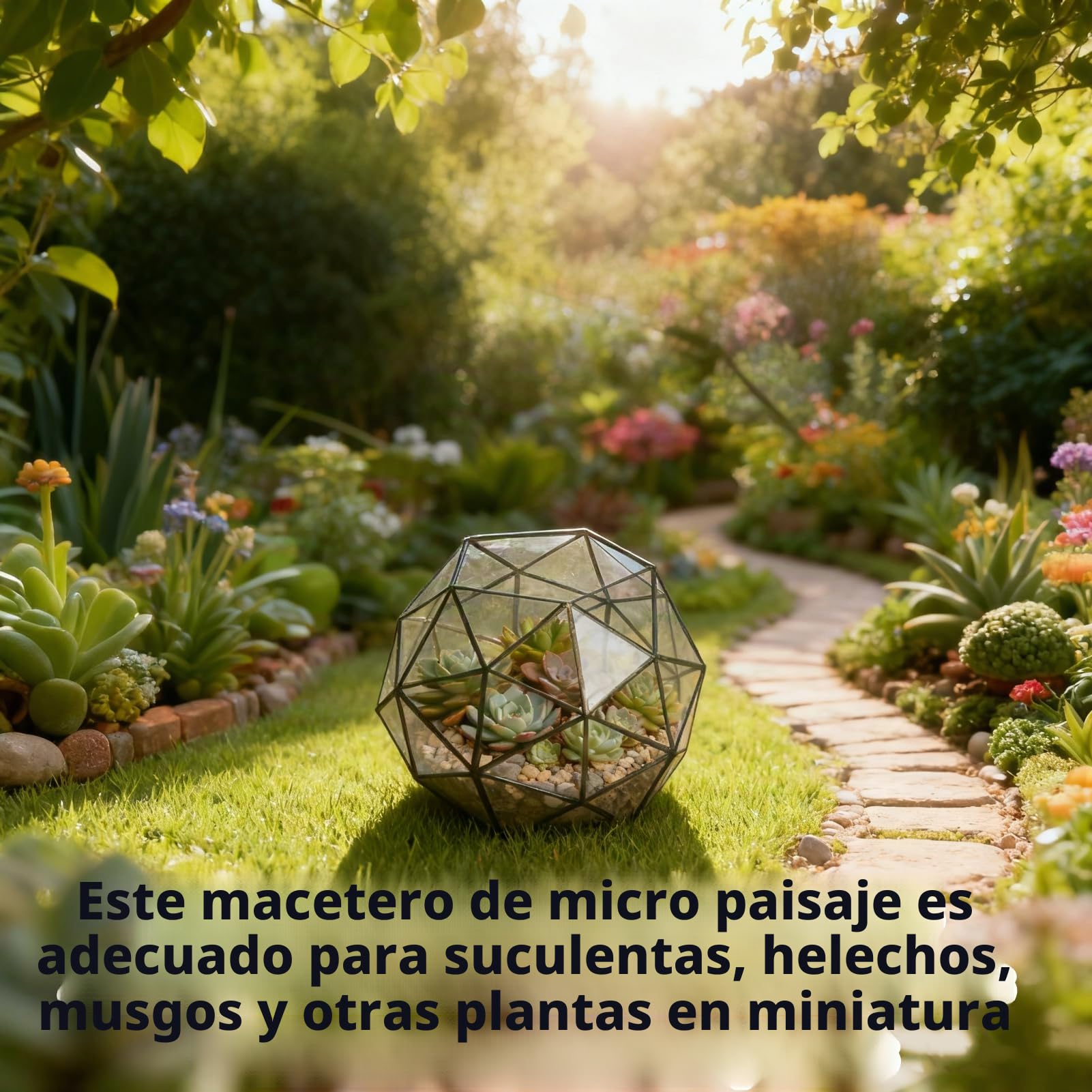 Terrario geométrico Maceta Maceta de Vidrio Contenedor Planta de Aire Exhibición para suculentas Balcón Mesa Miniatura Jardín de Hadas Decoración Moderna