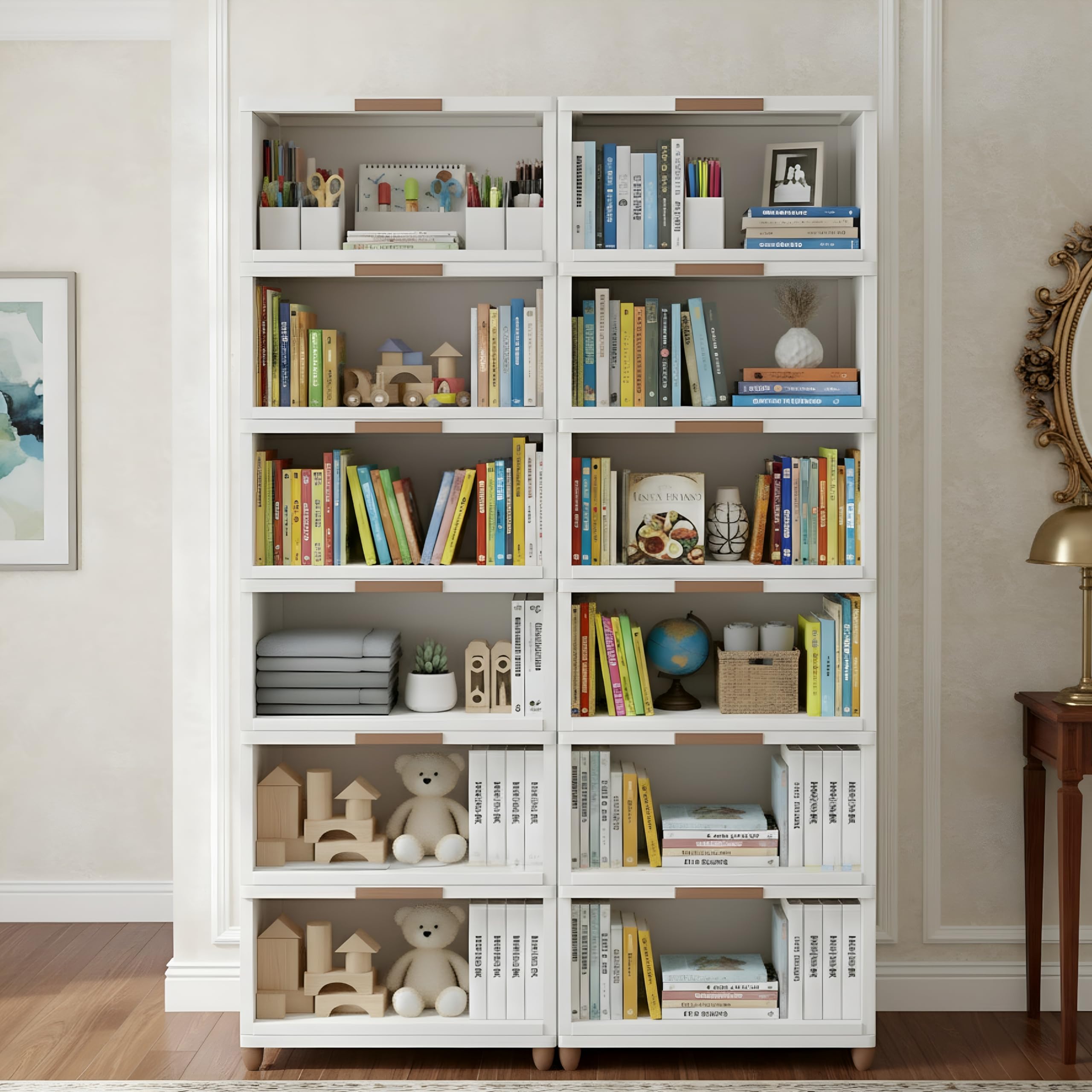 DecoLogy Bookshelf for Home |Engineered Books Organizer for Study Room | Multipurpose Book Shelf for Home, Office |Book Organizer for Library | Living Room Furniture (Cupboard Rack-Transparent 5PCS) 4