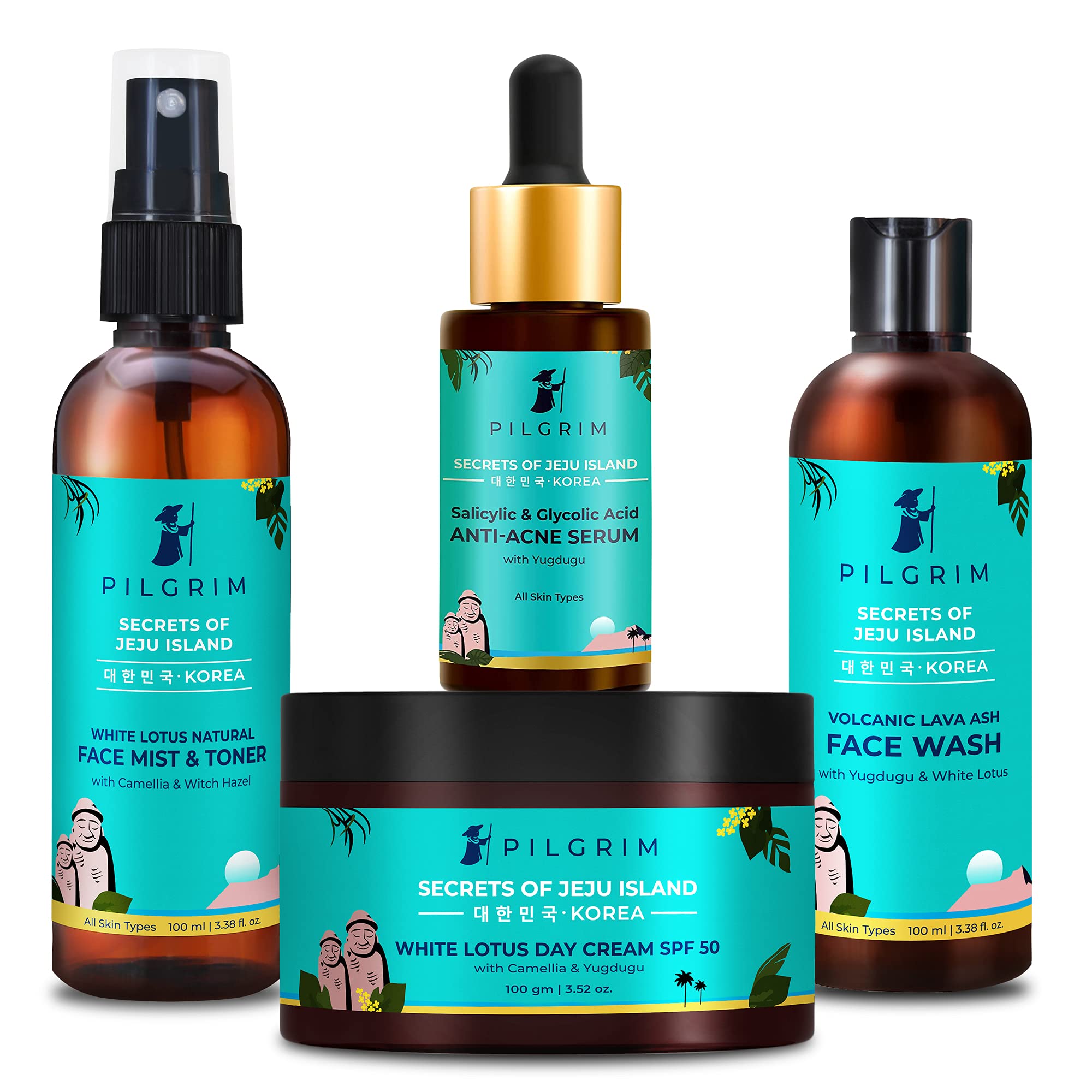 Pilgrim Acne Care Essentials Combo Kit | Wash 100ml, Toner 100ml, Face Cream SPF50 100g, Anti-Acne Serum 30ml | Fights & Prevents Acne | Skin Types | Korean Beauty-image-29