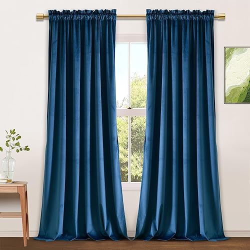 Miniatura 206 de Cortinas de terciopelo JIUZHEN, cortinas opacas suaves de terciopelo retro para dormitorio, cortinas elegantes con reducción de ruido y Rosa