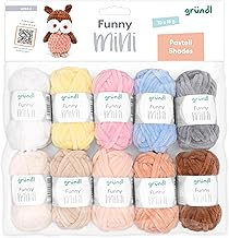 Gründl Funny Mini Shades of Pastel Laine, Polyester, 0,15 kg, Set de 10 Pièces