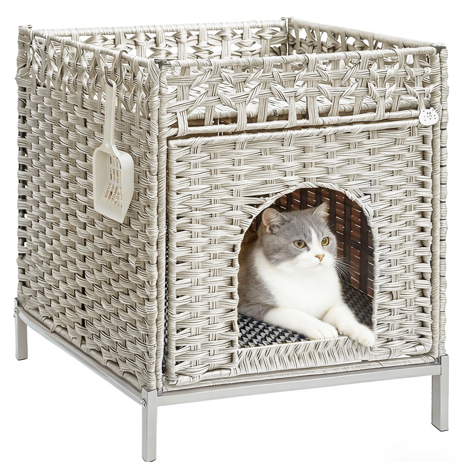 Homegroove Katzenschrank für Katzentoilette, Grau