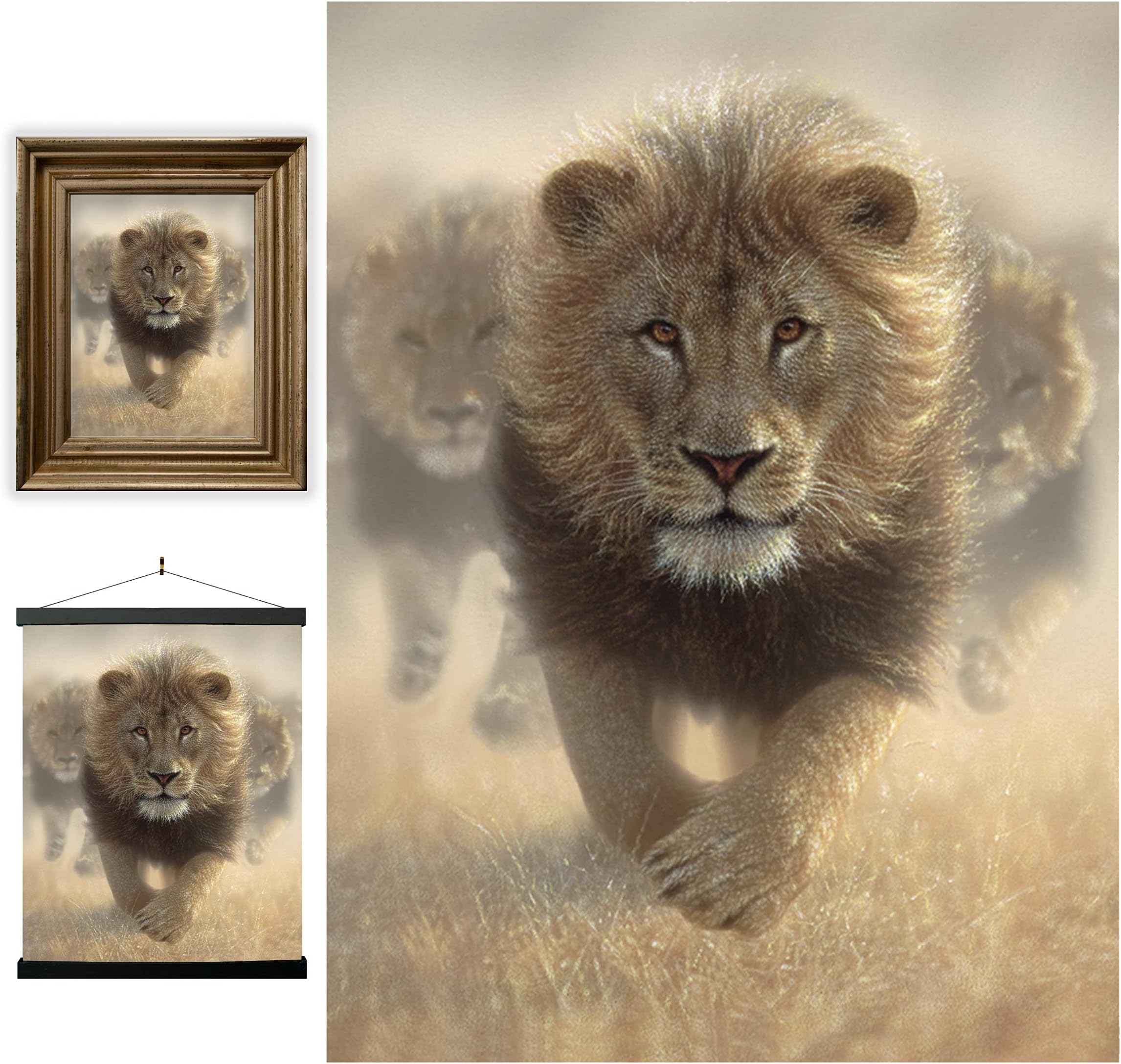3D LiveLife Lenticular Wall Art Prints - Eat My Dust from Deluxebase. Unframed 3D Lion Poster. A perfect wall filler. Original artwork licensed from renowned artist, Collin Bogle