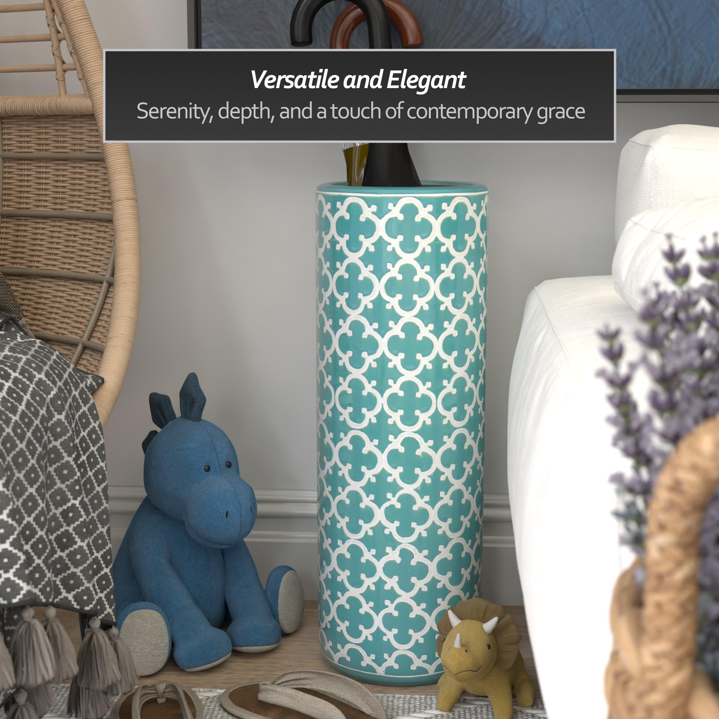 Amazon｜24インチ ブルー モロッコ風傘立て｜傘立て オンライン通販