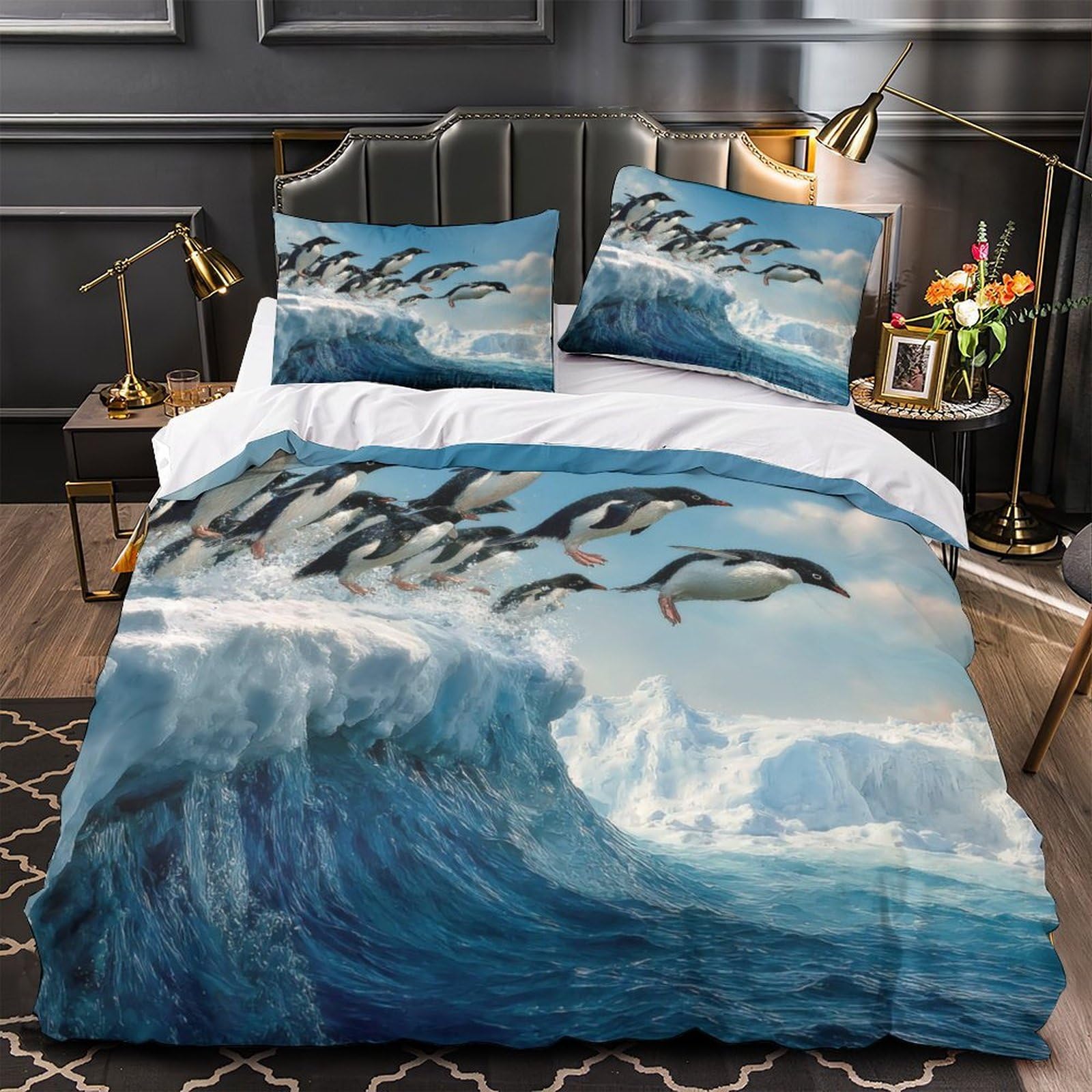 Housse de couette pingouin 3D pour transformer votre chambre en sanctuaire de nature