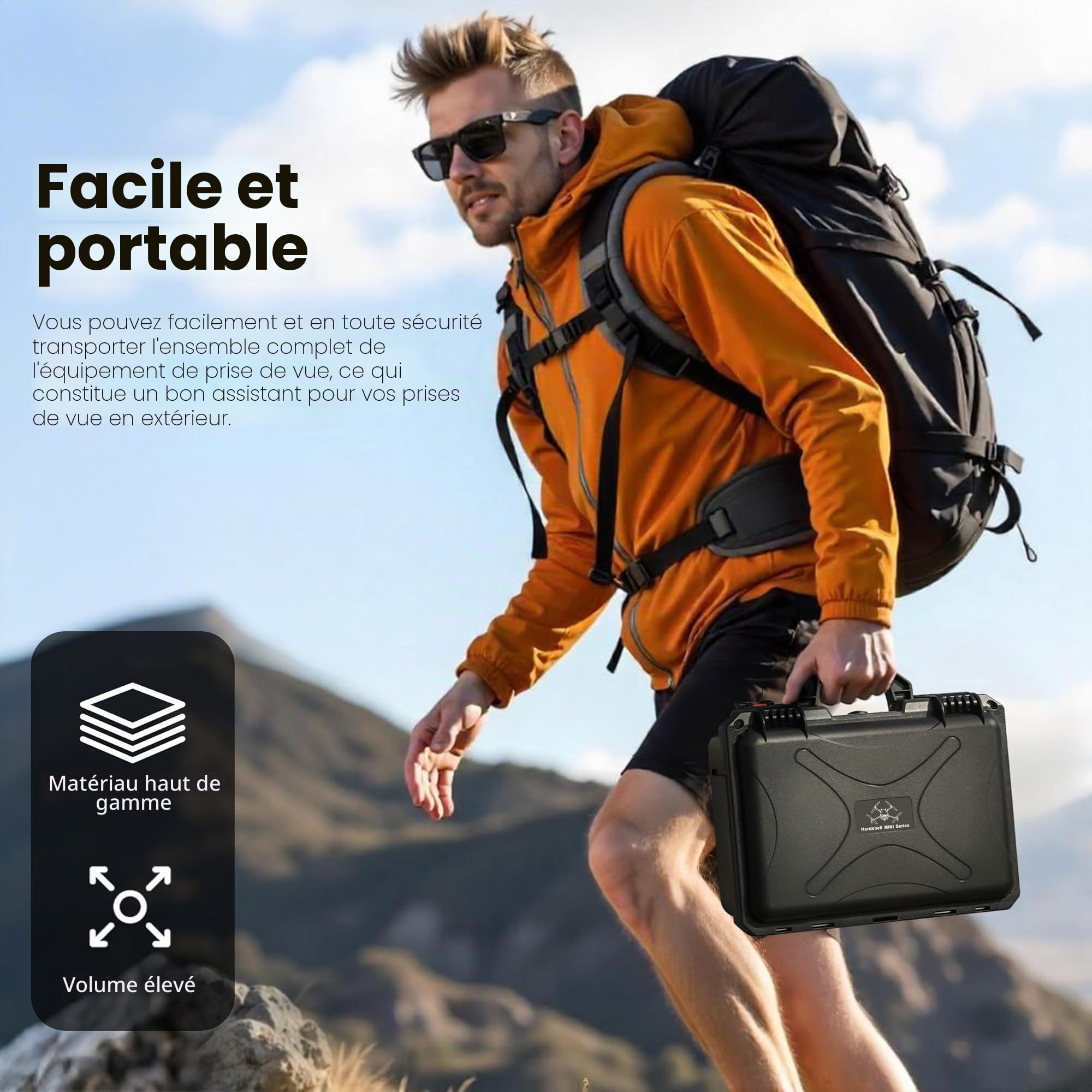 STARTRC Étui de Transport Rigide étanche pour DJI Mini 5 Pro Fly More Combo Accessoires pour contrôleur DJI RC 2/RC-N3, 7 Batteries et hub de Chargeur [Coque Uniquement]