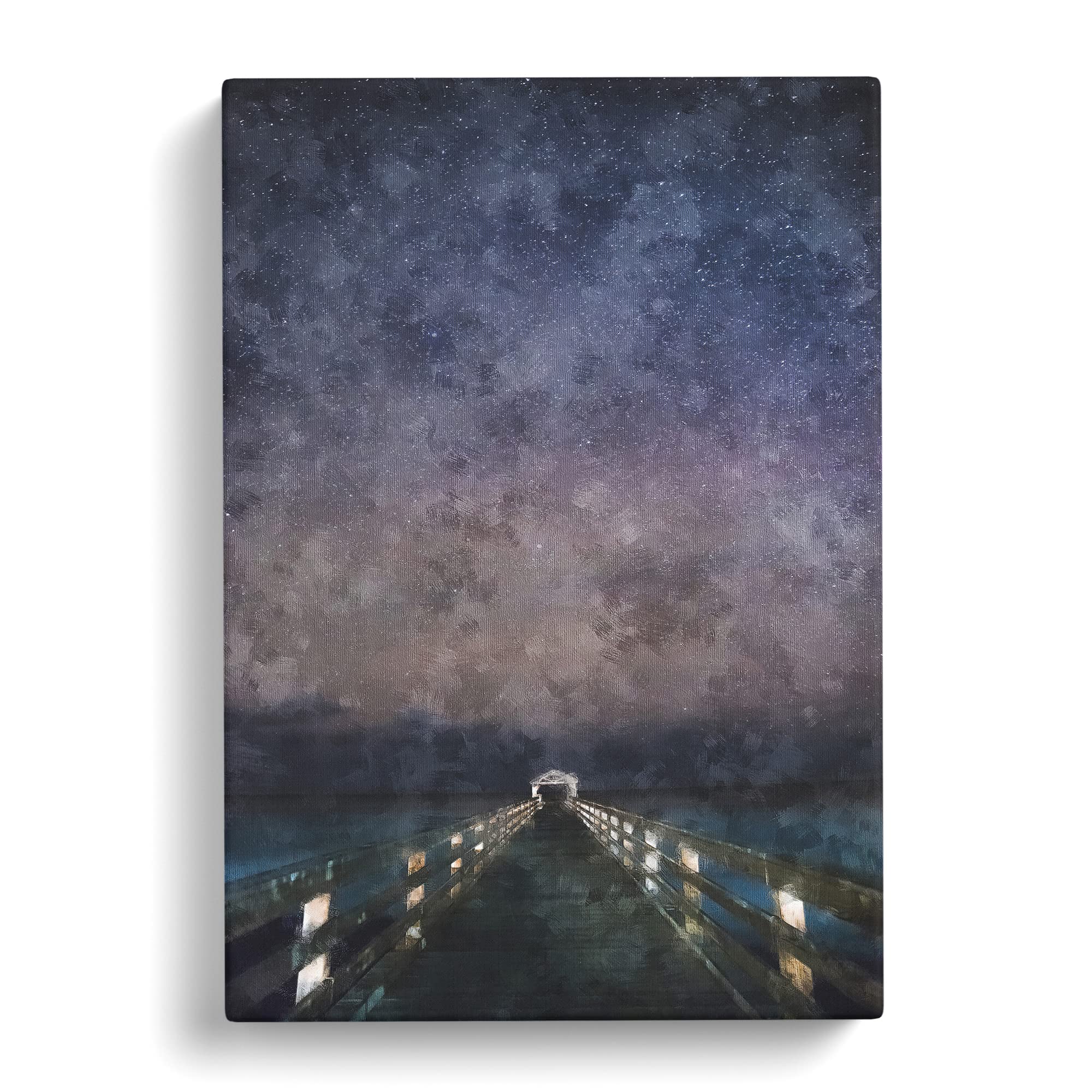 Walk The Pier To The Milky Way Canvas Print, Mixed, 25L x 50W cm - Image 3