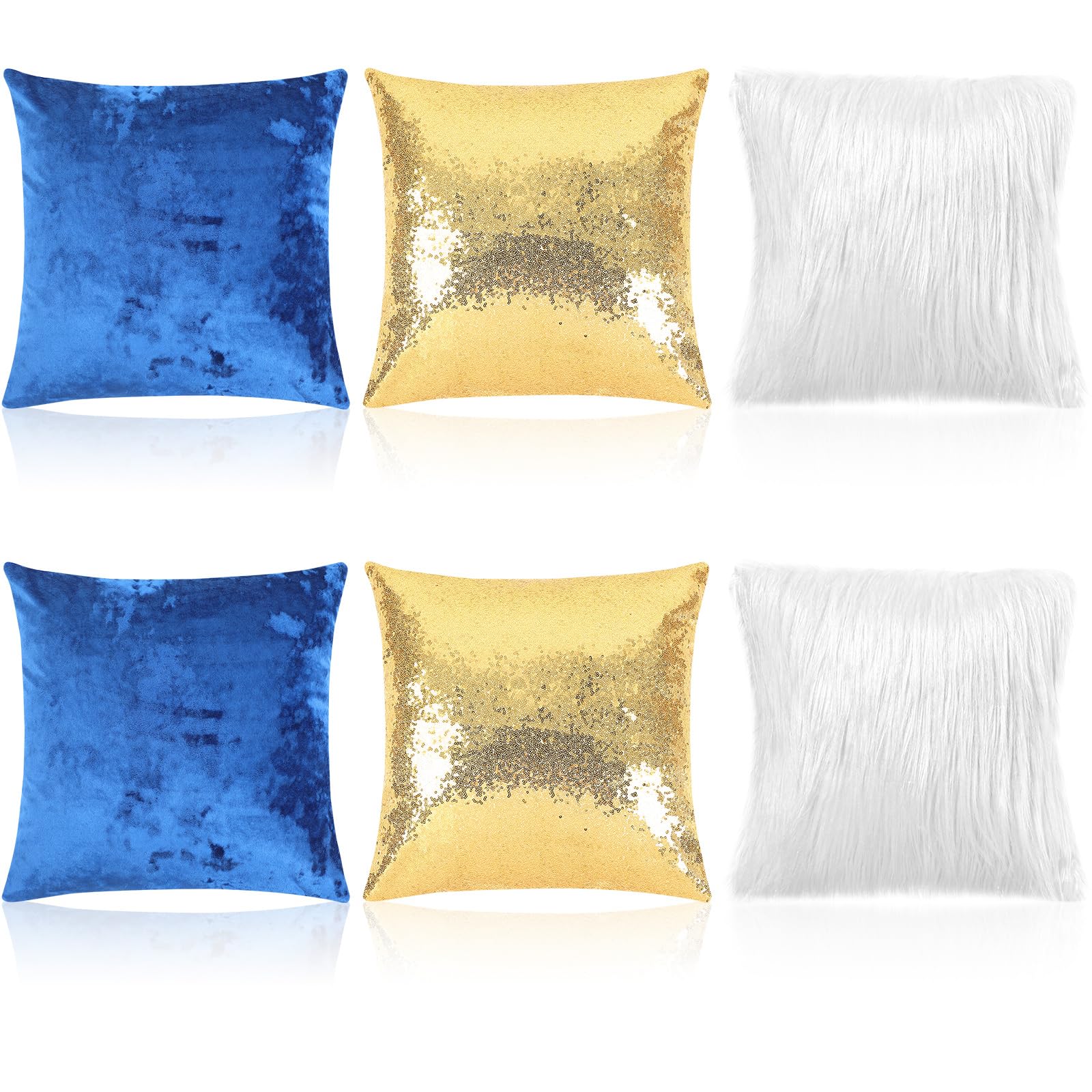 Remagr Pack of 6 Decorative Velvet Throw Pillow Covers Solid Square Soft Pillowcase Set Cushion Cases for Sofa Couch Bed Car Christmas Fall Home Decor