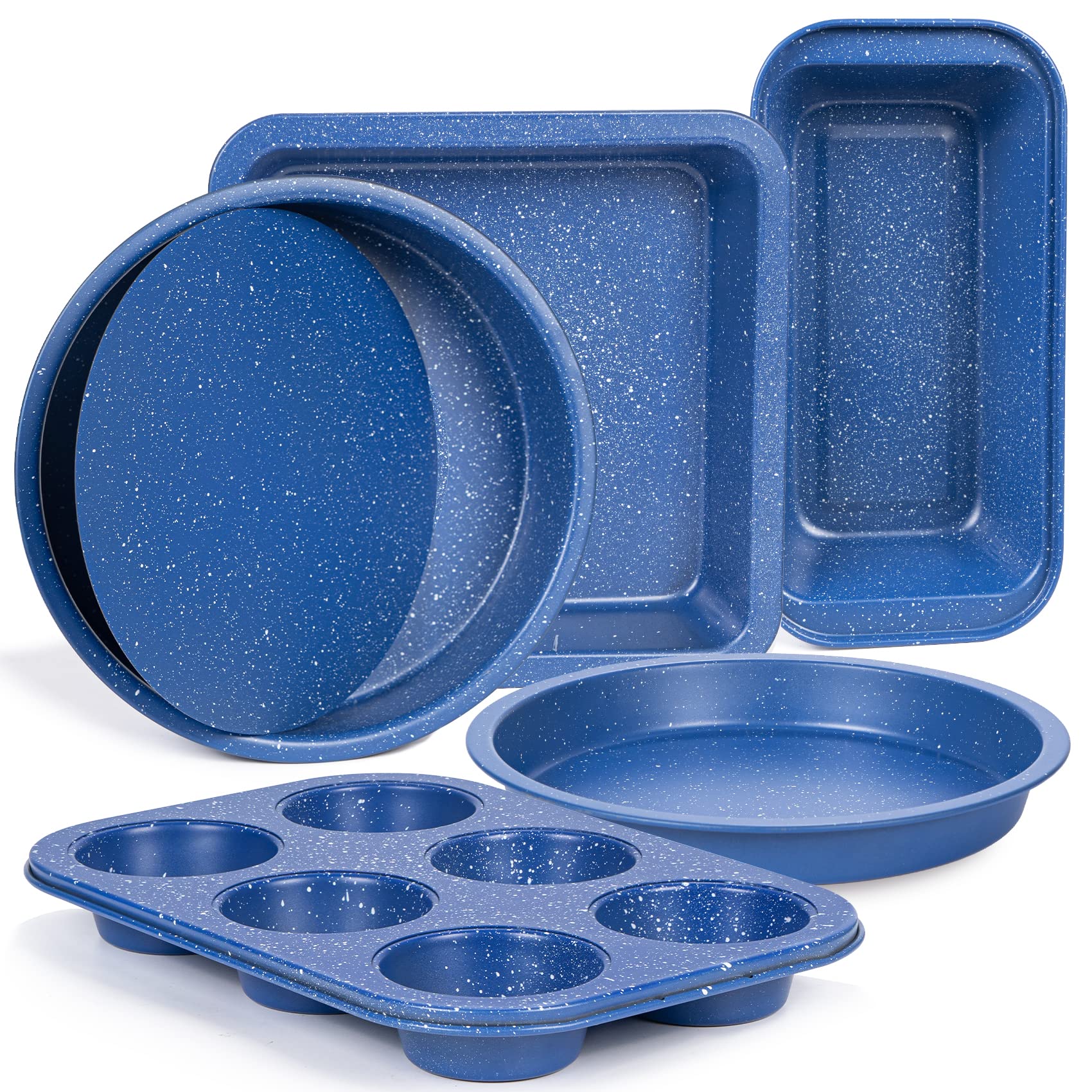 Musykrafties Medical Stone Antihaft-Backformen-Set, quadratisch, für Brot, Springform, runde Kuchenform, Muffinform