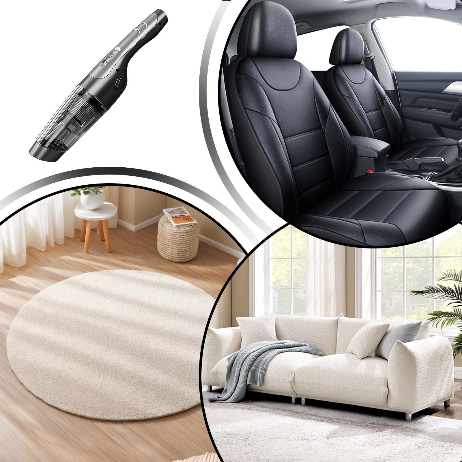 Aspiradora Coche Portátil Inalámbrica Soplador De Mano Ligero Potente | Aspiradora Portátil Para Coche Para Pelo De Mascotas, Hogar, Escaleras, Cama, Muebles, Cocina, Dormitorio, Alfombra,