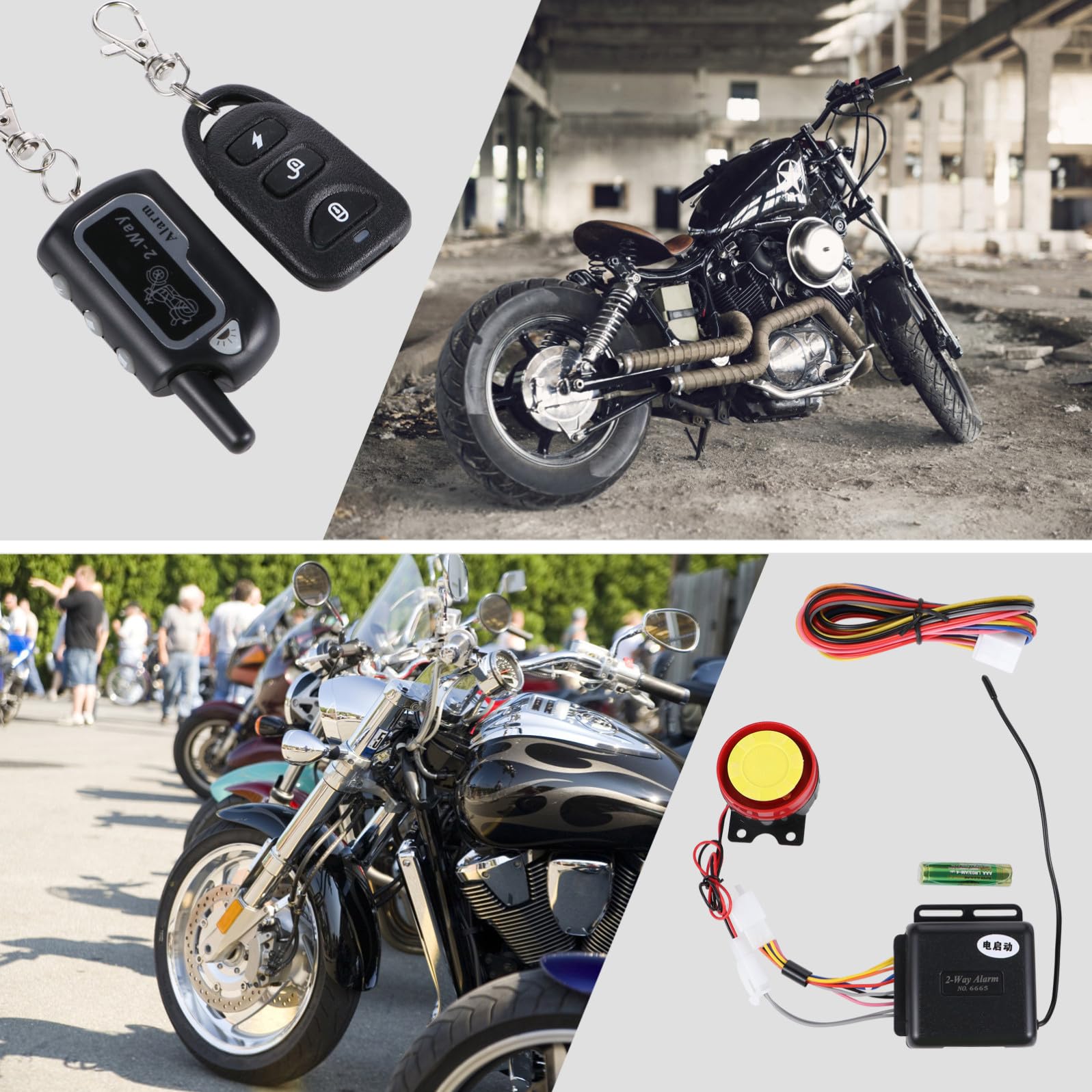Système D’Alarme Bidirectionnel pour Moto et Motorbike Anti-vol | Abs Cuivre, Alerte Vibration et Déverrouillage Forcé, Réception Longue Portée et Détection à Distance