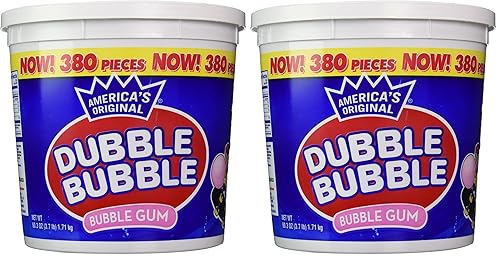 Dubble Bubble Tina, sabor original, 380 unidades, 60.3 onzas (3.7 libras) (paquete de 2)
