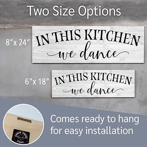 Miniatura 5 de In this Kitchen, we dance Farmhouse Rustic Wall Art Kitchen Sign Home Decor Letrero de madera Regalo 6x18 B3-06180062019